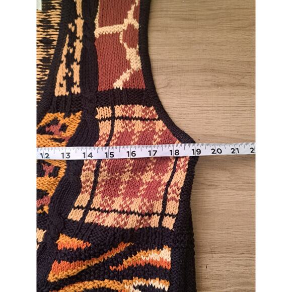 Vintage Women's Vest Ramie & Cotton Animal Print Sz M - Picture 5 of 6